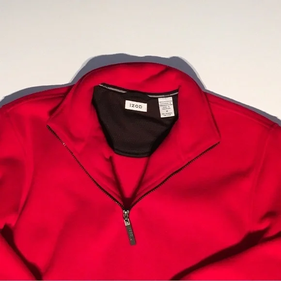 IZOD PERFORMANCE- Pullover - 1/4 zip - unisex -‎ elastic cuffs - size M - Red - Picture 5 of 5